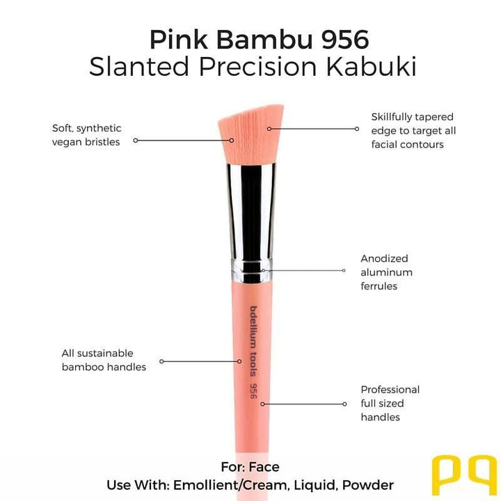 Pink Bambu 956 Slanted Precision Kabuki - Bdelliumtools