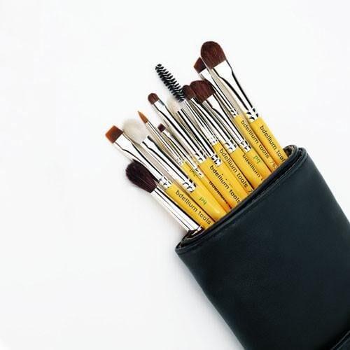 Travel Eyes 12pc. Brush Set with Roll-up Pouch - Bdelliumtools
