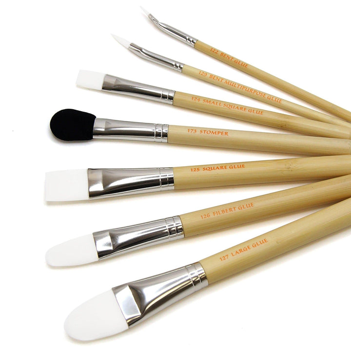 SFX Glue Brush 7 pc. Brush Set with Ziplock Pouch - Bdellium Tools
