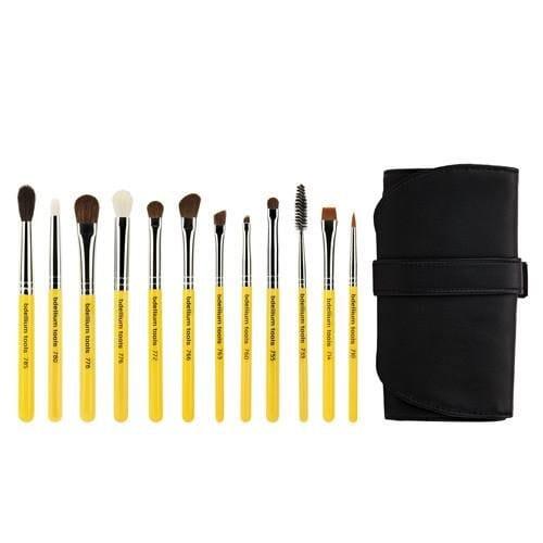 Travel Eyes 12pc. Brush Set with Roll-up Pouch - Bdellium Tools