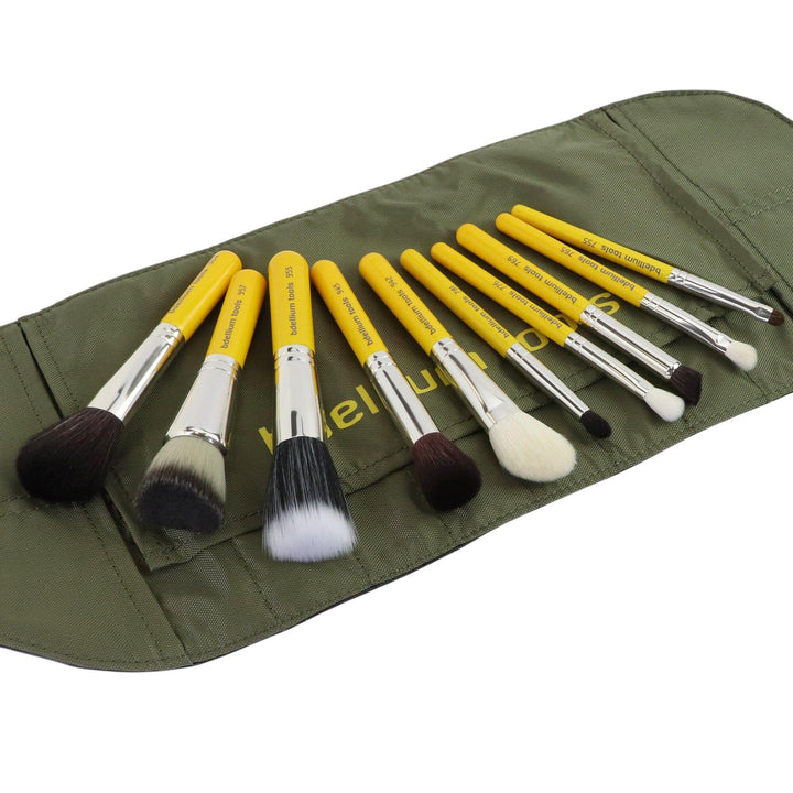 Travel Mineral 10pc. Brush Set with Roll-up Pouch - Bdellium Tools