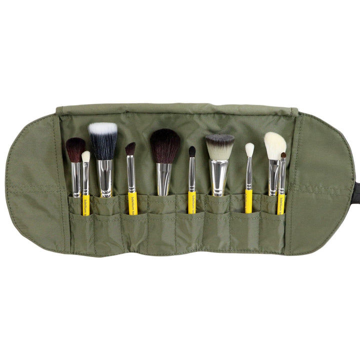 Travel Mineral 10pc. Brush Set with Roll-up Pouch - Bdellium Tools